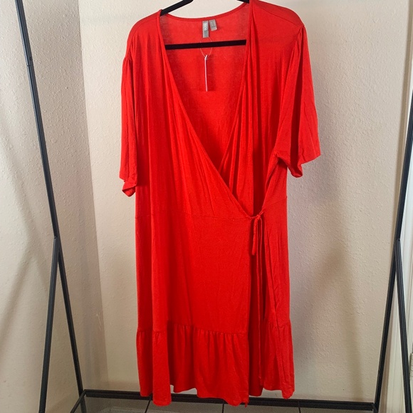 NWT asos candy red wrap dress size 22 - Picture 1 of 9